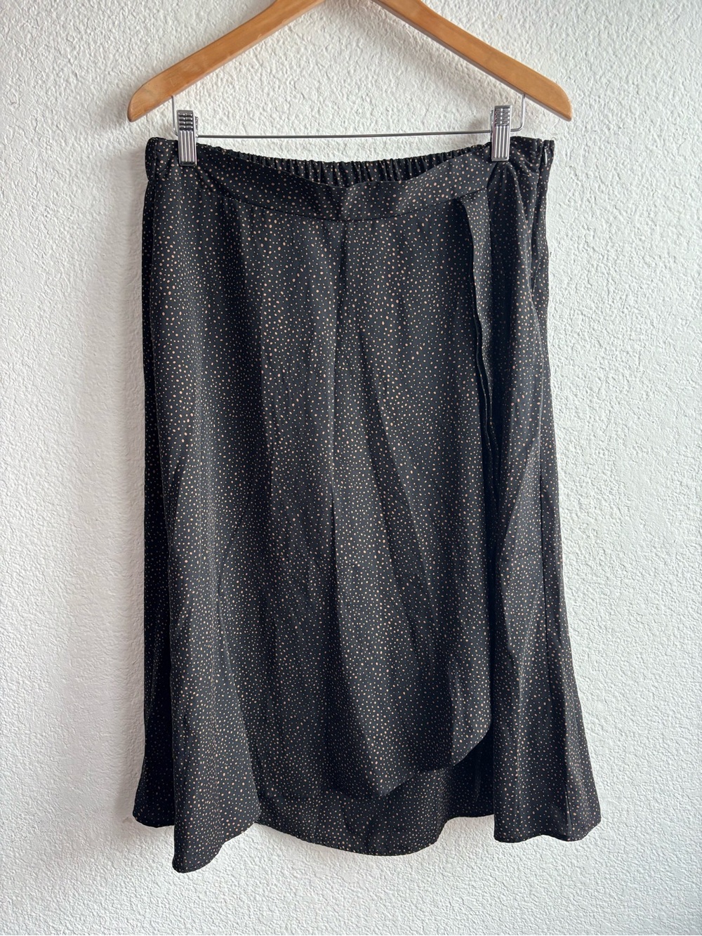 Le Lis Midi Skirt Brown Black Polka Dot Womens Size XL
